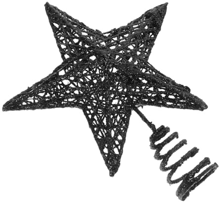SOLUSTRE Stella Superiore Per Albero Di Natale Nera in Ferro Resistente Con Base a Spirale, Decorazione Natalizia Versatile Per Casa, Hotel e Centri Commerciali, Puntale Festivo feste Interne