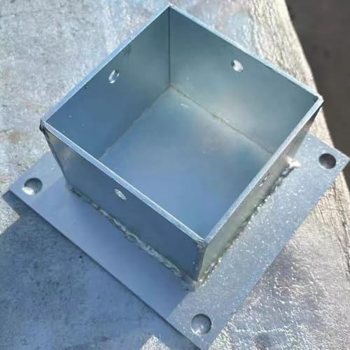 Soporte de poste de acero inoxidable resistente para valla de madera y pérgola, se adapta a 2 x 2, 3 x 3, 4 x 4, 5 x 5, 6 x 6, 8 x 8 pulgadas, base de poste de cubierta con brida de 200 x 200 mm