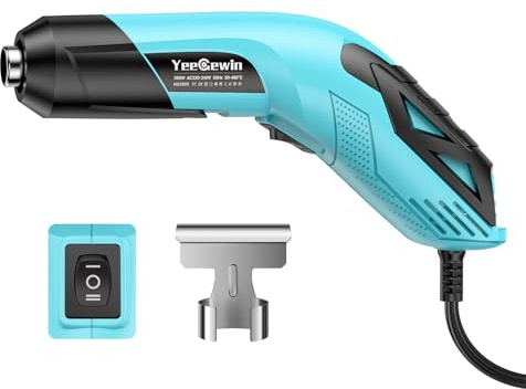 Yeegewin 350W Mini Heat Gun, Dual Temp Settings Hot Air Gun 290℃/480℃ with Reflector Nozzle, Overload Protection, 1.5m Long Cable for Heat Shrink, Crafts DIY, Resin, Embossing