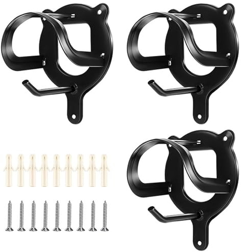 Ferricult Bridle Hooks 3-Pack Wall Mount Metal Horse Bridle Rack for Tack Room Black Saddle Rack with Screws and Anchors, Tabletop Figurines