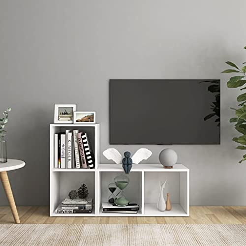 YuuSsea Mueble de TV de madera universal versátil para sala de estar, almacenamiento de medios, soporte elegante para TV, color blanco, 72 x 35 x 36,5 cm