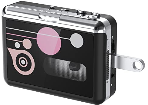 Lettore di cassette USB, convertitore da banda a MP3, lettore musicale portatile, convertitore a cassette a MP3, con cuffie, nessun PC necessario, BR608
