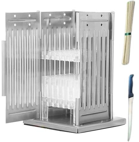 Machine À Brochettes de Viande, Boîte de Fabrication de Kebabs pour Barbecue avec 49 Trous, Facile À Démonter Et À Nettoyer, Machine À Brochettes de Viande À Usure Rapide en Acier Inoxydable