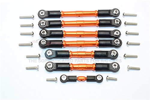 GPM For Traxxas Slash 4X4 & Telluride 4X4 Upgrade Parts Aluminium Completed Turnbuckles With Plastic Ball Ends - 7Pcs Set Orange