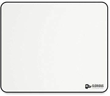 Glorious Gaming Tapis de Souris en Tissu (Large) - Bords Cousus, Surface Lisse pour Vitesse et contrôle, Base Anti-dérapante, Lavable en Machine, Taille L (330 x 280 x 3 mm) - Blanc