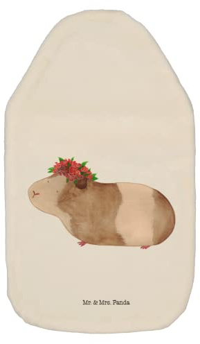 Mr. & Mrs. Panda Wärmflasche Meerschweinchen Weisheit - Geschenk, lustige Sprüche, Gute Laune, Wärmekissen, Wärmflasche mit Bezug, Spruch,
