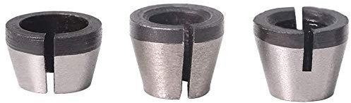 Gasea 3pcs Portabrocas para Fresadora, Adaptador de Mandril para Carpintería, Mandril Para Fresadora Para Madera, Recorte Cortador Chuck Cabeza de Grabado 6mm /6.35mm /8mm