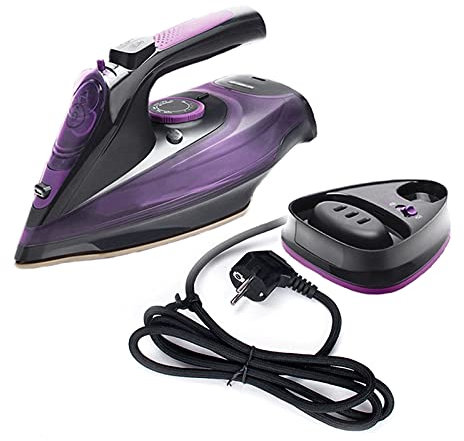 Benkeg Ferro da stiro senza fili, Ferro da stiro a vapore 2400 W, Ferro da stiro a vapore portatile leggero per vestiti, Piastra antiaderente Ferro da stiro per uso domestico, Ferro antigoccia, Sistem