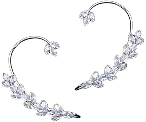 ZuDaling 2PCS Earrings Hook Without Pierced Ear Bone Clip Ear Clip (Silver Ear Clips)