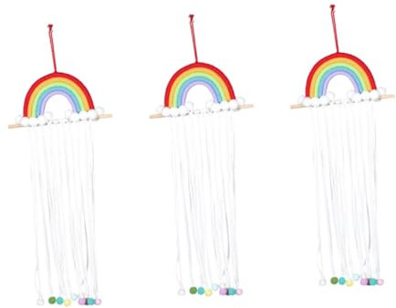 Abaodam 3stücke Rainbow Quasten Haarspangen Für Mädchen Wanddeko Aufbewahrung Von Haaraccessoires Für Kinderzimmer Und Besondere Anlässe