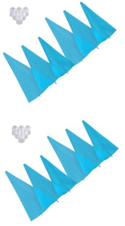 Hoement 12piezas Bolsas De Reutilizables para Decoración De Pasteles De Acopladores para Boquillas Estándar para Galletas Tartas y Postres Material De Alimenticio