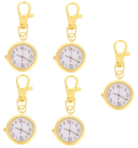 VALICLUD 5stücke Alloy Pflegeuhr Mit Schlüsselanhänger Praktische Taschenuhr Für Und Ärzte Klare Ziffern Robustes Material Für Täglichen Einsatz Und Besondere Anlässe