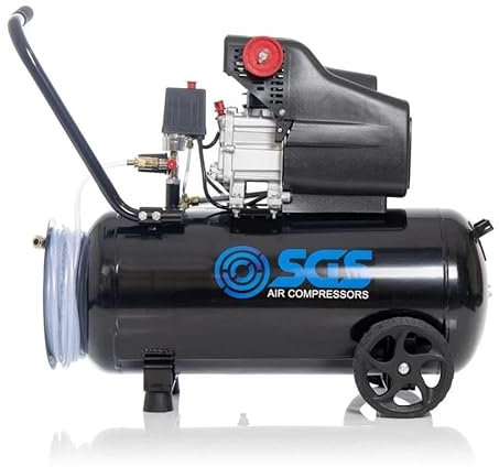 SGS 50 Litre Direct Drive Air Compressor with Integrated Hose Reel - 9.5CFM 2.5HP 50L