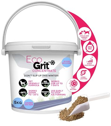 Ice Melt Salt for Snow Grit De Icing Rock Salt Road Alternative (5kg Tub) UK Made - Pet Friendly Road Grit, No Urea De Icing Driveway, Snow Removal, Car Parks, Stables Quick Ice Melt