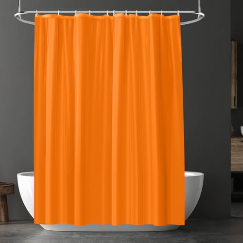 URAQT Tenda da Doccia, Lavabile in PEVA, 180 * 180CM,Arancione | Antimuffa, Impermeabile, ad Asciugatura Rapida, con 12 Ganci di Plastica, Tenda Bagno per Dormitorio, Famiglia, Hotel