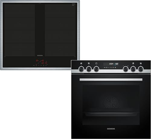 Siemens iQ500 Einbauherd Set mit Induktionskochfeld 60 x 60 cm PQ521VA2ZM | Made in Germany, activeClean®, Schnellaufheizung und coolStart, Backofen-Selbstreinigung