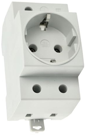 Jandei - Mecanismo Enchufe Empotrable para Carril DIN 16A, 250V Policarbonato Blanco