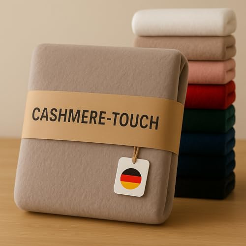 Kuscheli® - warme Spannbettlaken 90x200cm - 100x200cm Taupe kuschelige Winter Cashmere-Touch Plüsch Bettlaken - Jersey Fleece Biber Spannbetttuch Laken