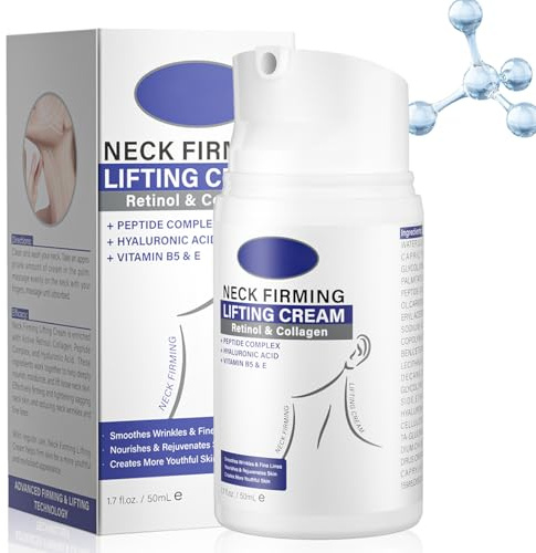 Collagen Halscreme zur Reduzierung von Halsfalten - Straffende Creme für den Hals - Firming Lifting Neck Cream mit Retinol - Anti-Aging-Creme für Hals und Dekolleté für Frauen