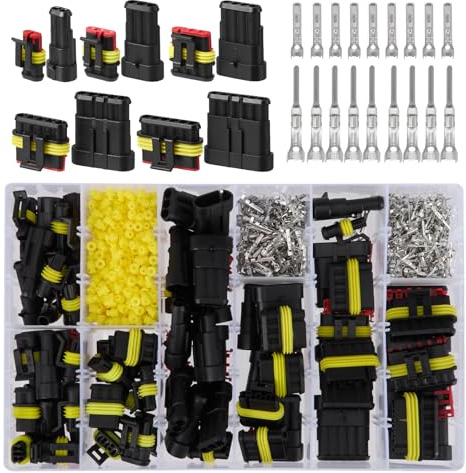 Waterproof Electrical Connectors Kit,1004PCS Automotive Electrical Connectors,Car Wire Connectors with Terminals & Seals for Car, Boat, Motorcycle, Truck,1/2/3/4/5/6 Pin Plugs Set in Box
