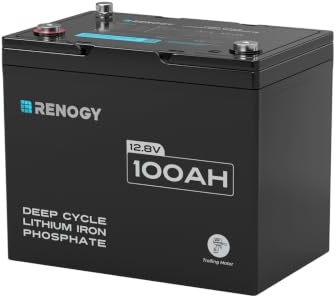 Renogy 100Ah 12V LiFePO4 Lithium Leisure Battery w/Bluetooth, 5000+ Cycles, IP67 and Group 24, Perfect for Trolling Motor, Fishing, Off-Road, Workshop, Shed, RV and Off-grid Use