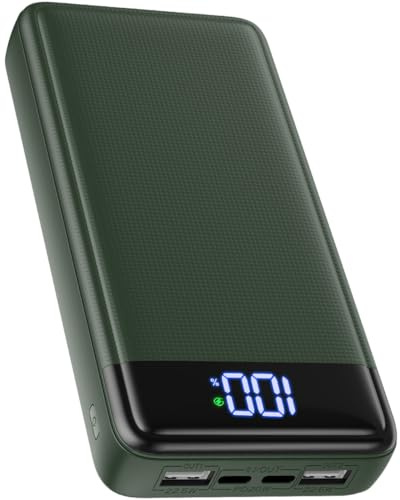 Power Bank, Powerbank 26800mAh, 22.5W Schnellladen Externer Handyakku | USB C In&Out mit LED Anzeige, Flugtauglich & Reise-Essential, Tragbares Ladegerät für iPhone 17 16 15 Pro, Galaxy etc.(Grün)