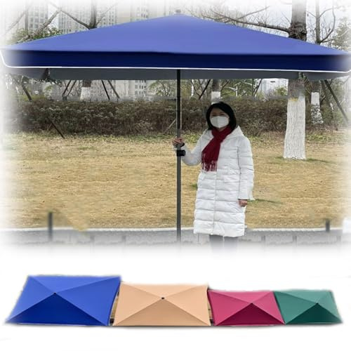 Großer rechteckiger Terrassenschirm, 3 m, verstellbar, Marktschirm für Garten, Rasen, Pool, Outdoor, Essen – Blau, 2,2 x 2,8 m, wetterbeständiger UV-Schutz