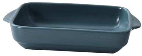 VALICLUD Plat à Cake Rectangulaire en Céramique Bleu avec Poignée Binaurale et Système de Libération Rapide, Cuisine Pâtisserie Maison