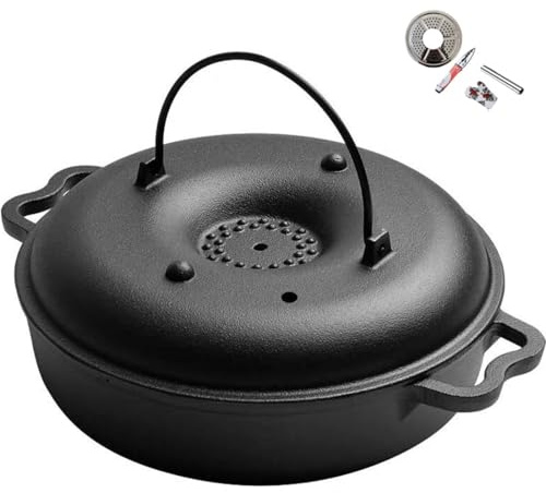 Padella In Ghisa Resistente, Pentola Con Coperchio, Per Arrostire Ali Di Pollo, Patate, Mais, Barbecue, Per Il Campeggio Domestico(Diameter 22cm)