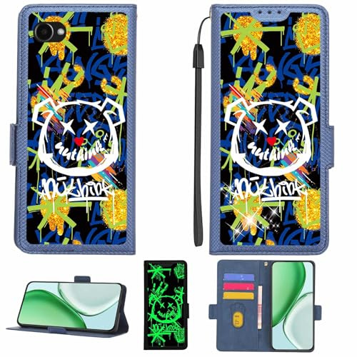 Aroepurt fodral kompatibelt med Orbic JOY 4G förbetalt telefonfodral flipskydd [med härdat glas skärmskydd] [RFID-blockering] [Guldglitter + lysande] LPT-TYX