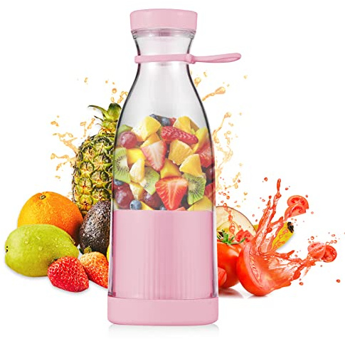 Portable Electric Blender Juicer Cup with 6 Blades for Smoothie Milkshake Juice Baby Food Built-in Rechargeable Battery Travel Sports Kitchen Office Outdoors