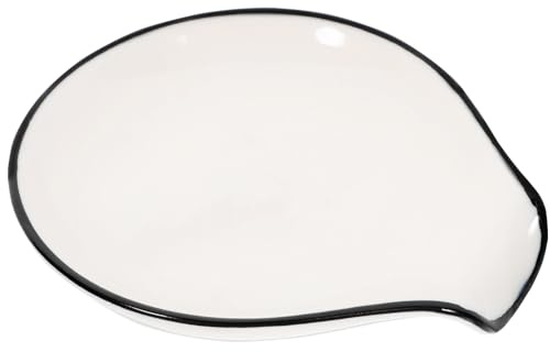 balacoo Poggiamestolo come Piattino per Salse in Ceramica Color Tortora Design Semplice e Rustico Funzionale per Mantenere Piano Pulito Porta Cucchiaio da Cucina