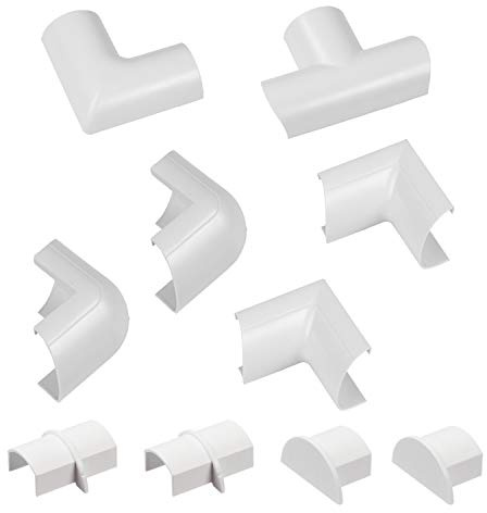 D-Line CLOAP3015W Mini Kabelkanal Clip-Over Verbindungsstücke Multipack, Aufsteckbare Verbindungsstücke, Verbinden Sie mehrere 30x15mm Kabelkanäle - 10-teiliges Kabelkanal Zubehör Set - Weiß