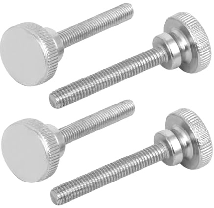 sourcing map 4 Stück M6x40mm Flacher gerändelter Kopf Vollgewinde Daumenschrauben Verschluss DE de