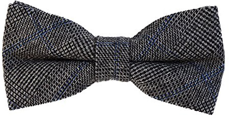 DonDon Herren Fliege 12 x 6 cm kariert gebunden und stufenlos justierbar aus Baumwolle im Tweed Style
