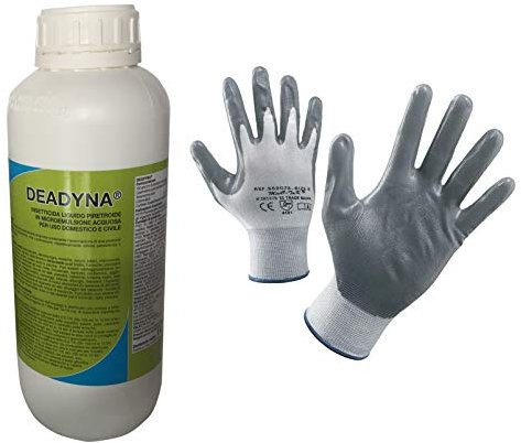 Insetticida Universale Concentrato Deadyna per Aree Verdi. Confezione da litri 1. In Omaggio Guanti NBR