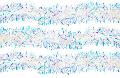 Robelli Sparkling Iridescent Christmas Tree Tinsel Decoration (6 meters)