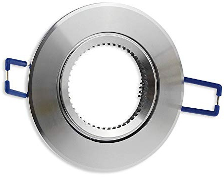 Einbaurahmen aus Aluminium schwenkbar für GU10 - geeignet für LED und Halogen-Leuchtmittel - eleganter Look in schöner Optik - Einbaustrahler hochwertig verarbeitet | rund - silber