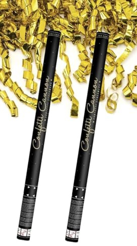 Luftschlangen Streamer Konfetti Kanone Umweltfreundlich Sehr Einfach zu Reinigen Auto-schmuck (2 X Gold 80 cm)