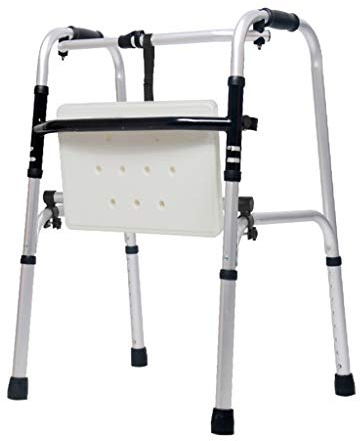 LHNLY-Rollatoren Bariatrisk gångvagn med säte för seniorer hemma, vuxna gånghjälpmedel walker av aluminium, vikbar gångram, gångbock käpphållare, promenadkäpp, löpstöd
