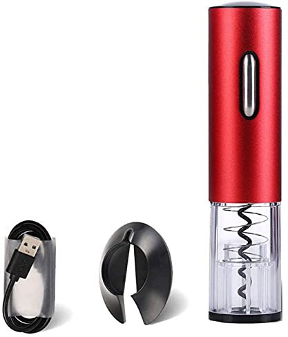 WERCHW Abre de vino eléctrico, abrelatas automáticos del sacacorchos de la botella de vino eléctrico con cortador de láminas, acero inoxidable recargable para la barra de la fiesta de la cocina del ho