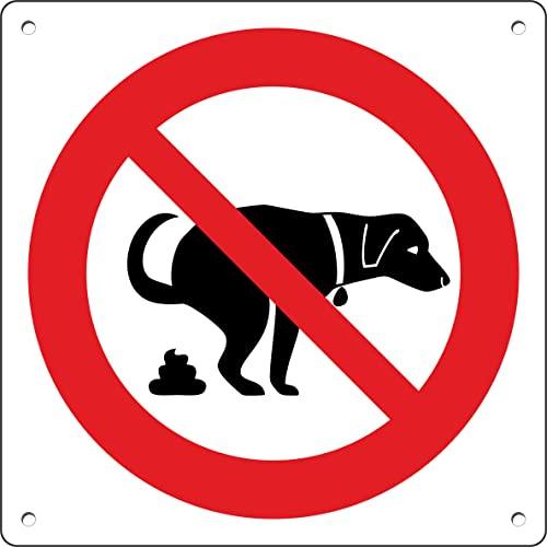 Tierverbot | Schild aus Aluminium für den Außenbereich - innen, 3 mm dick (Hundekot verboten)