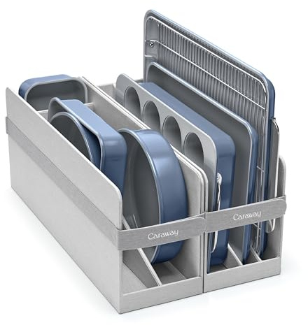 Caraway Nonstick Ceramic Bakeware Set (11 Pieces) - Baking Sheets, Assorted Baking Pans, Cooling Rack, & Storage - Aluminized Steel Body - Non Toxic, PTFE & PFOA Free - Slate