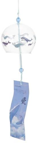 PRETYZOOM Japanese Style Glass Wind Chime Hanging Decoration 2.76In Miniature Decorative Wind Bell Pendant for Window Ornament Gift