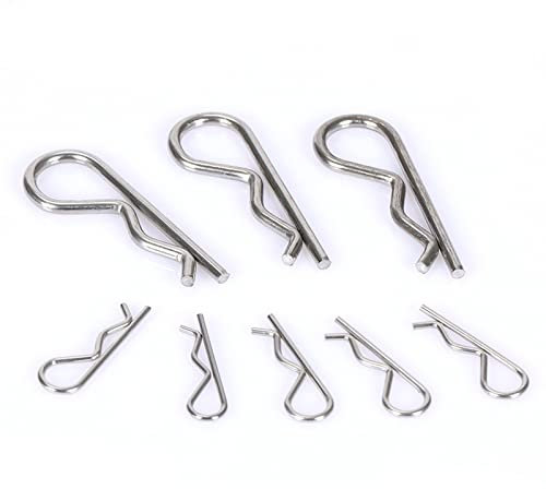 20 Pcs Cotter Pin Assortment Kit, Heavy Duty Zinc Plated R Clips, Spring Fastener Assortment Kit, Hitch Pin Lock System, Multiple Sizes M1-M3