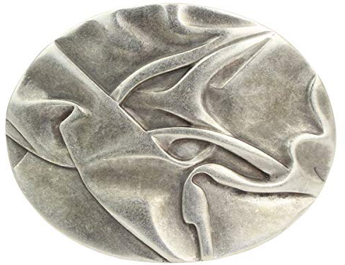 BELTINGER Gürtelschließe Welle 4,0 cm | Buckle Wechselschließe Gürtelschnalle 40mm Massiv | Druckknopf-Gürtel bis 4cm | Altsilber
