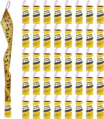 20 Rollen: NUIA® XL Fliegenfallen-Set für den Innenbereich - 20x umweltfreundliche und giftfreie Klebefallen zur Fliegen Abwehr - Eindache Anwendung und effektiv als Fliegenfänger - Insektenfänger -