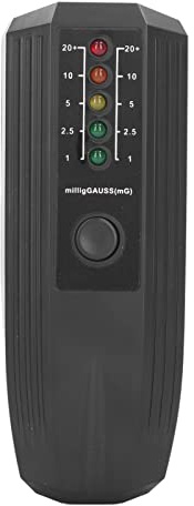 EMF-Messgerät, Elektromotorische Kraft EMF-Tester Farb-LED-Anzeige Messgerät für Elektromagnetische Strahlung 50 60 Hz (Schwarz)