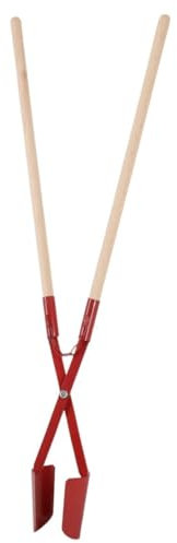 Galaflor Handbagger (Stahl) mit Holz-Stiel (95 cm) - Gesamtlänge 171 cm, Gewicht 5,8 kg - Erdlochausheber, Erdlochschaufel, Lochschaufel, Lochspaten, Doppelspaten, Erdlochheber