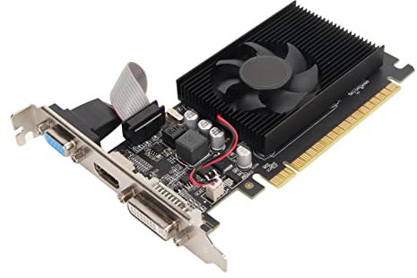 Zunate Scheda Grafica GT610, Schede Video PC da 2 GB DDR3 a 64 Bit, PCI Express X16, Raffreddamento Ad Aria a Ventola Singola, Supporta L'interfaccia Multimediale VGA DVI HD